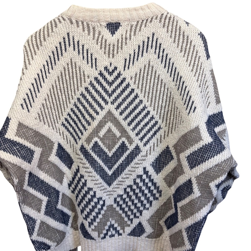 VTG Men's XL Geometric Aztec Diamond Knit Sweater Pullover 90s Grandpacore USA - Picture 9 of 10
